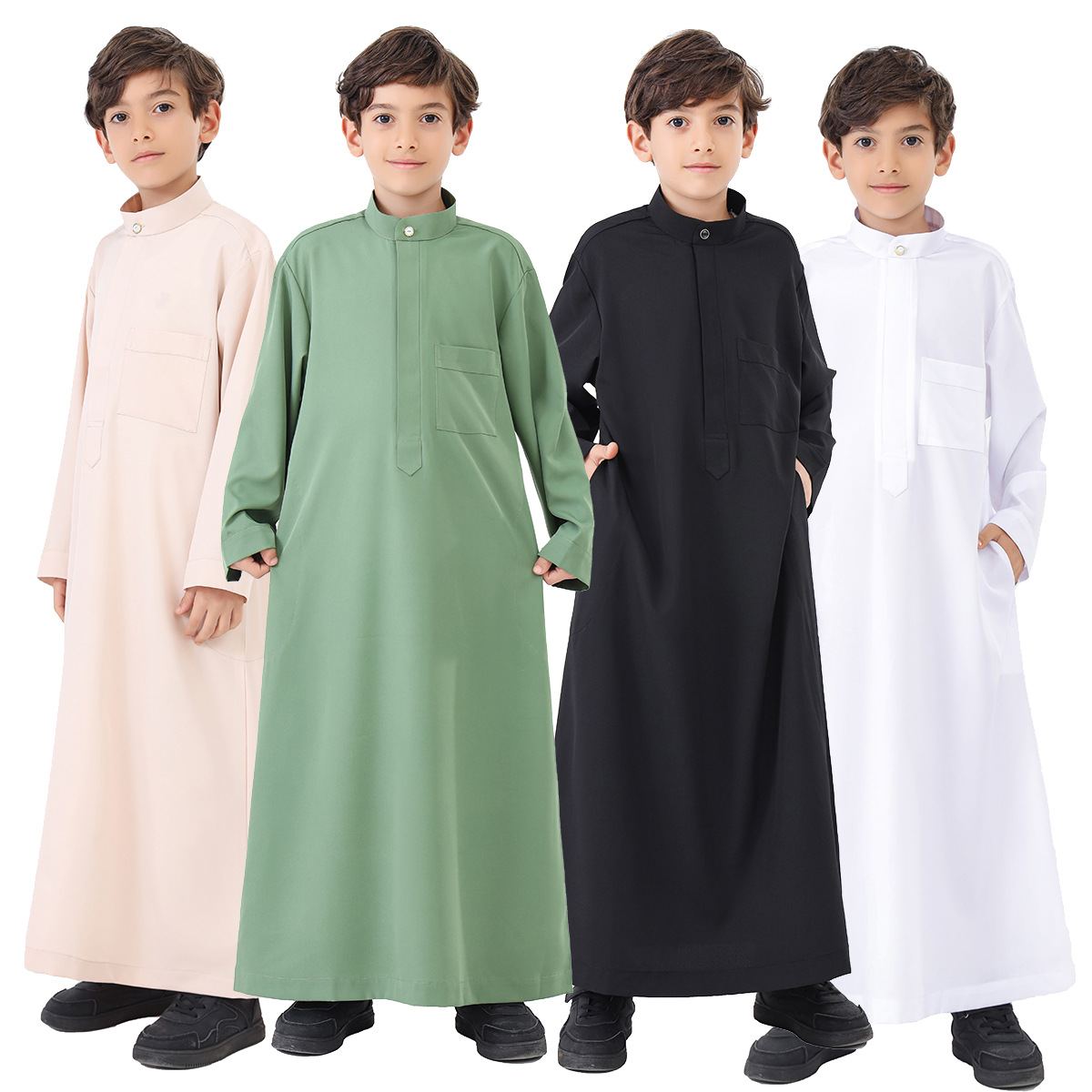 Boys' light peach minimal thobe