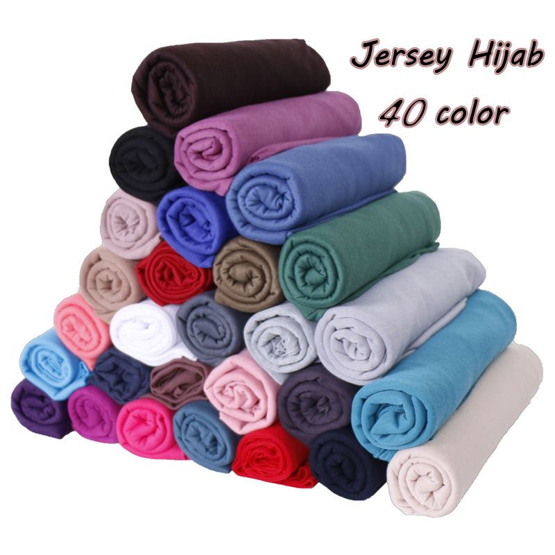 Peach pink stretch jersey pull-on hijab scarf