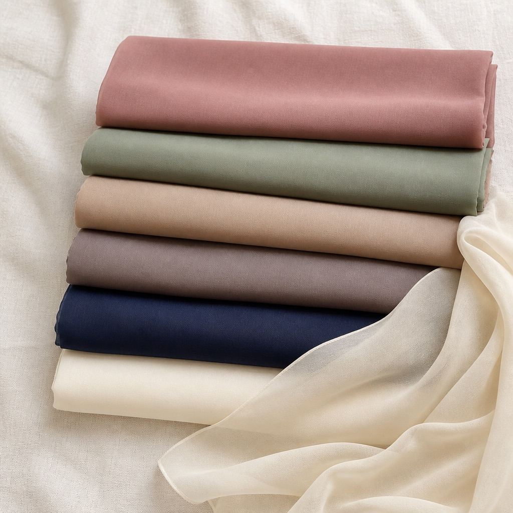 Premium chiffon hijabs in a muted color palette