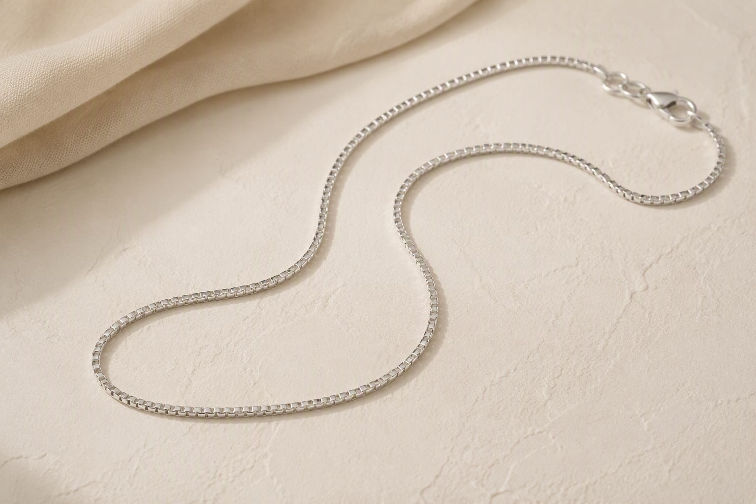 Sterling Box Chain Necklace