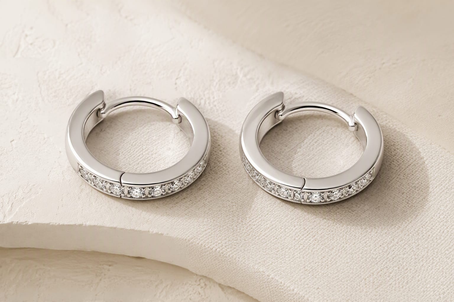 Sterling Huggie Hoops