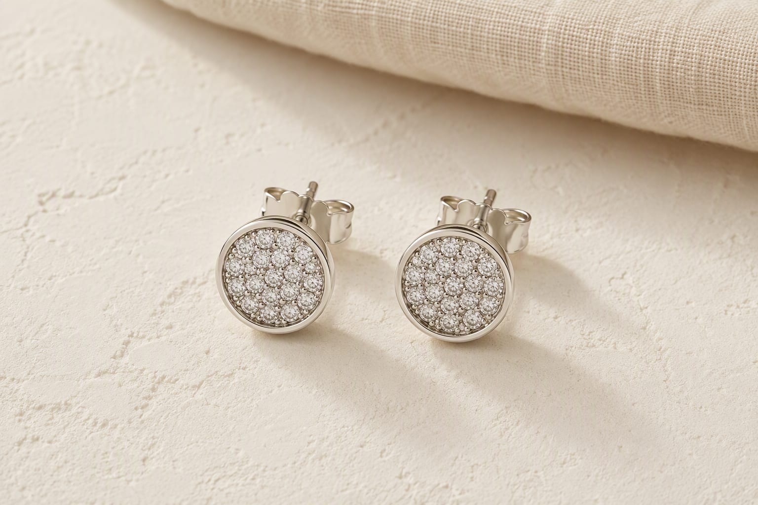 Pav&eacute; Stud Earrings