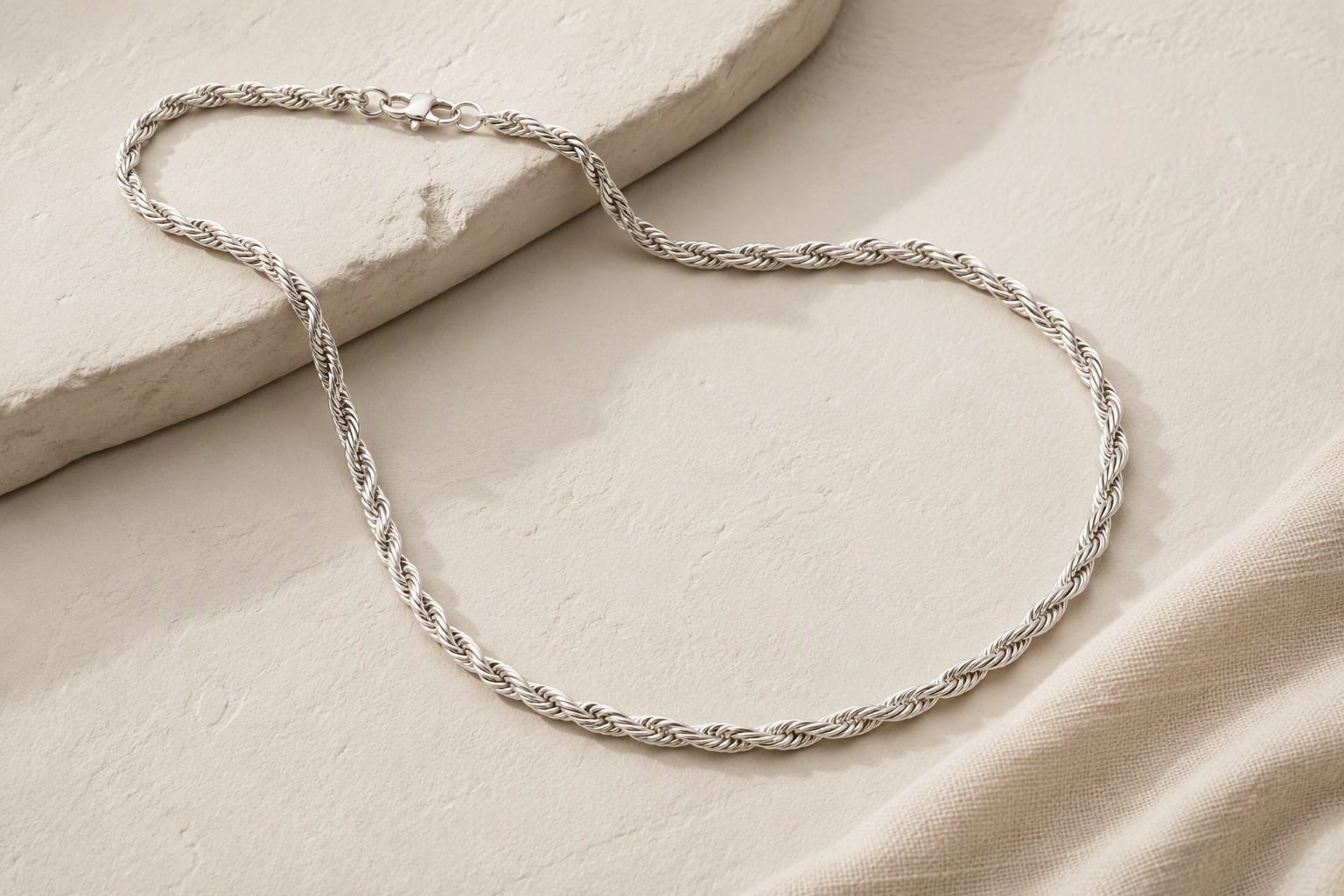 Sterling Rope Chain Necklace