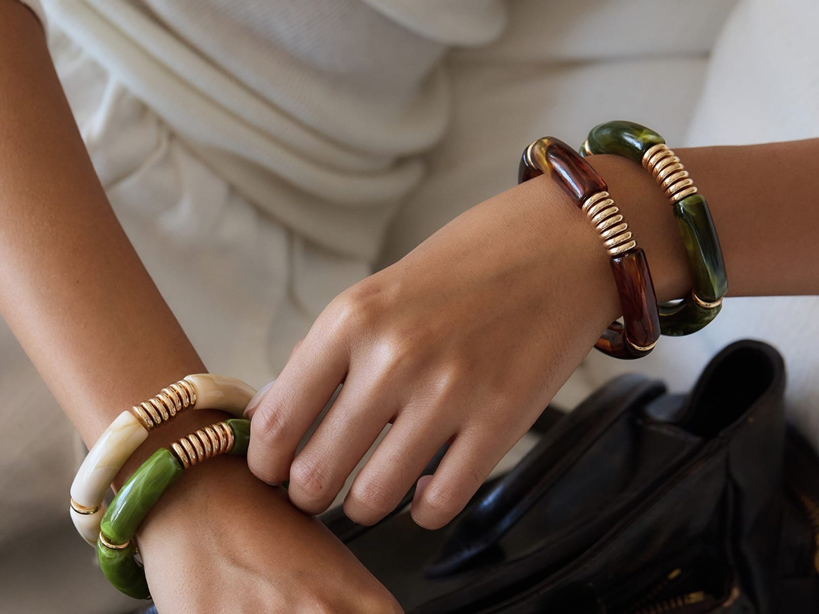 Acrylic Block Bangle — detail