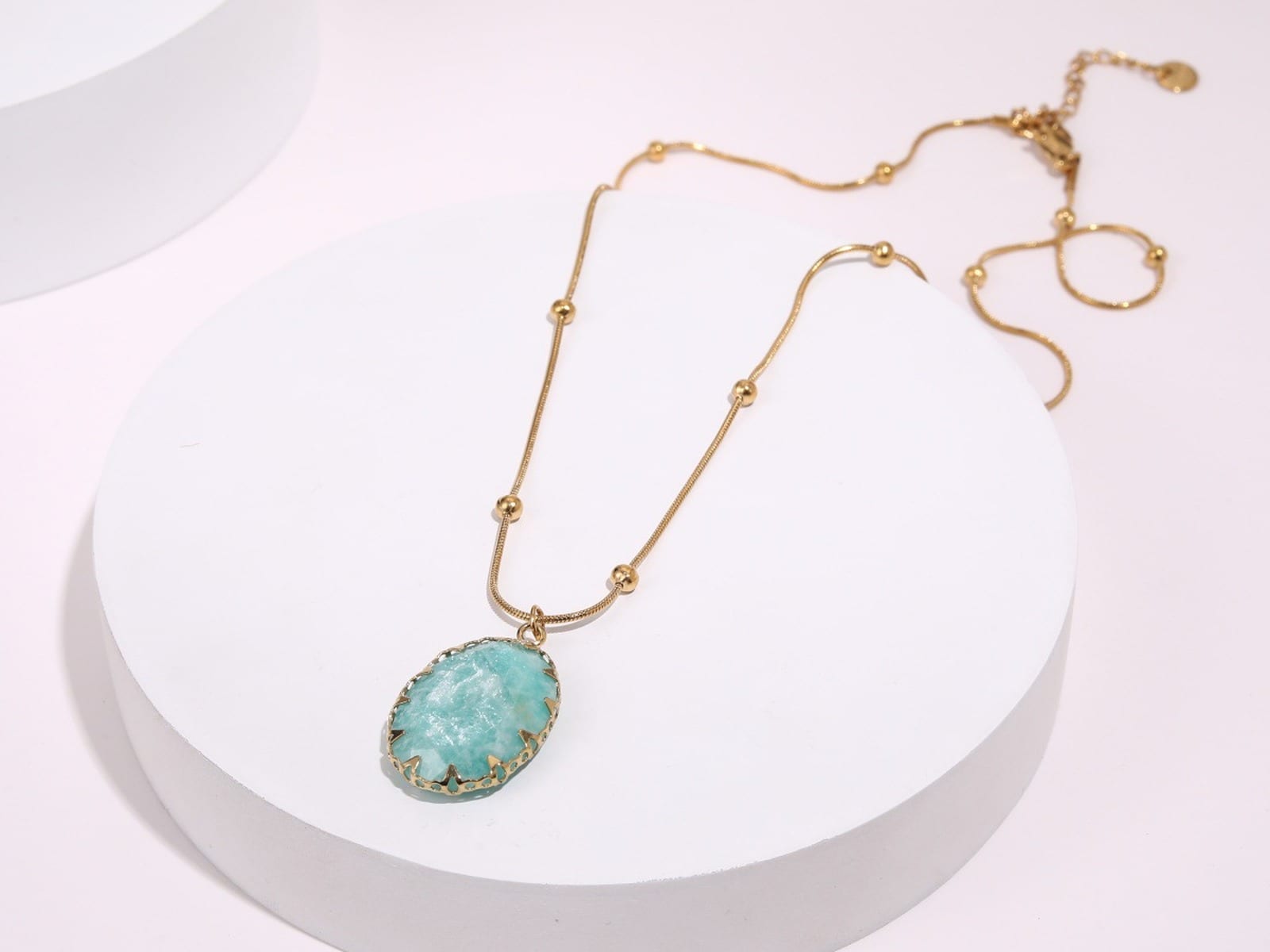Amazonite Pendant Necklace — detail