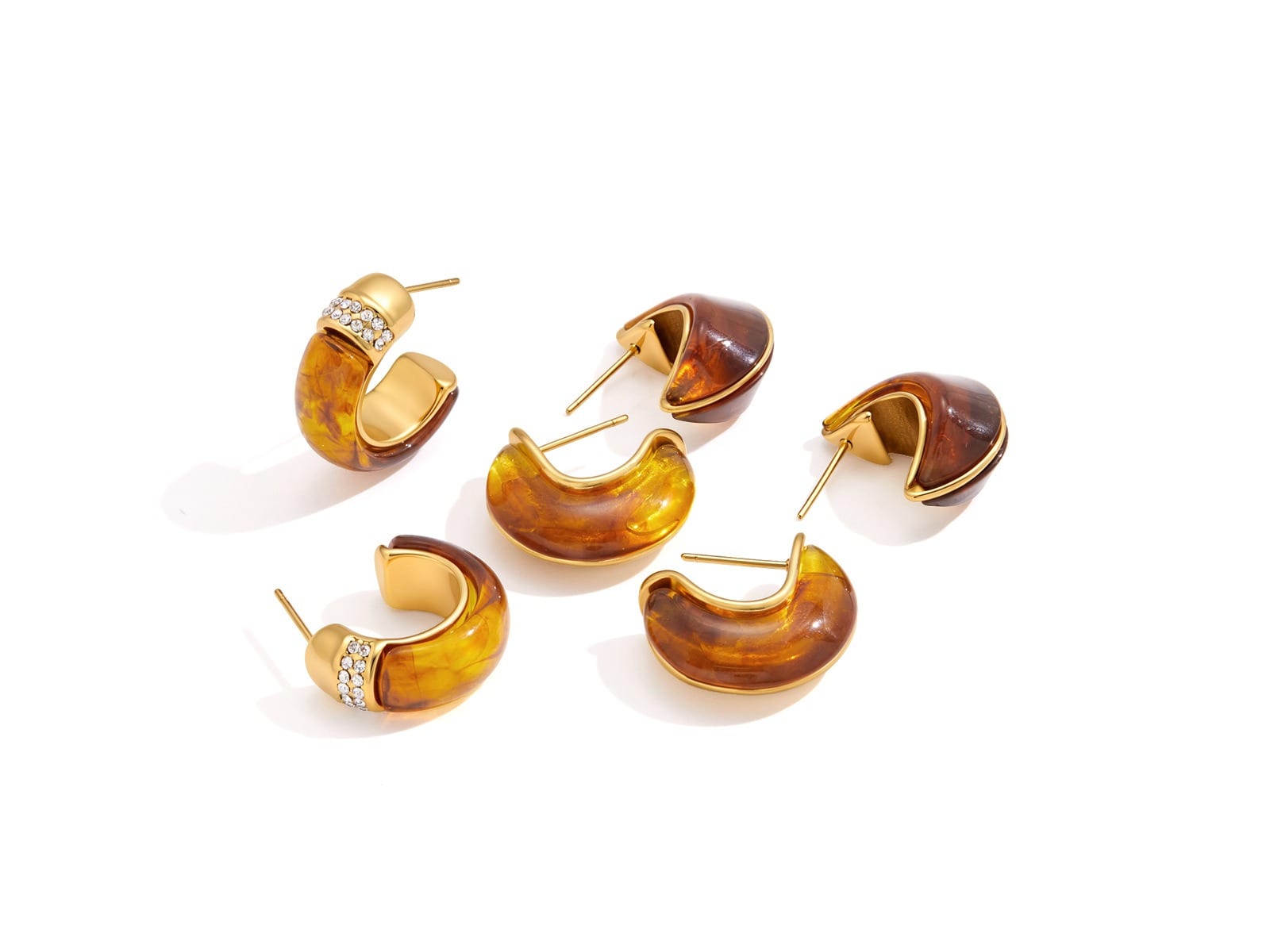 Amber Resin Cone Hoops