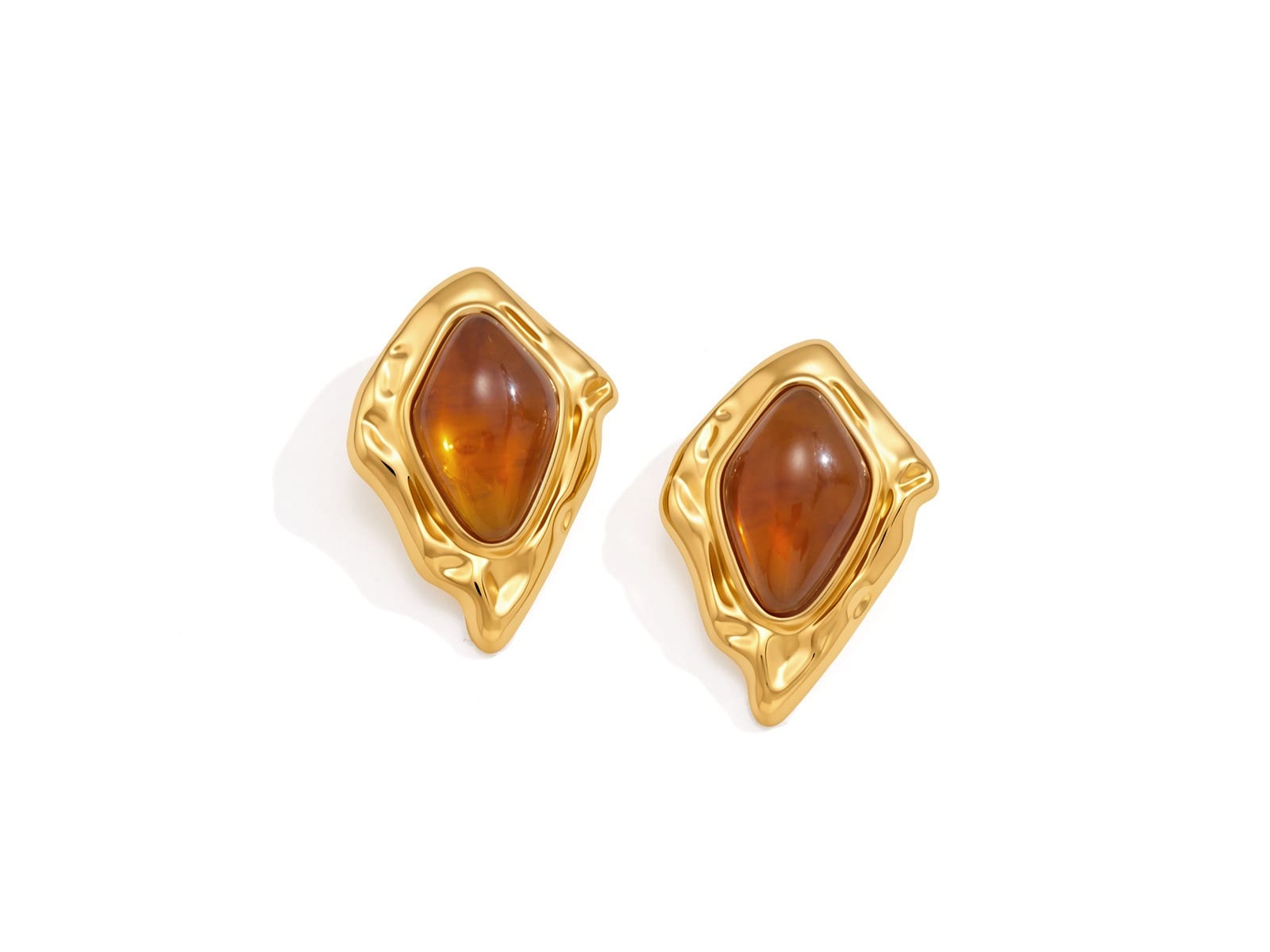 Amber Resin Frame Earrings
