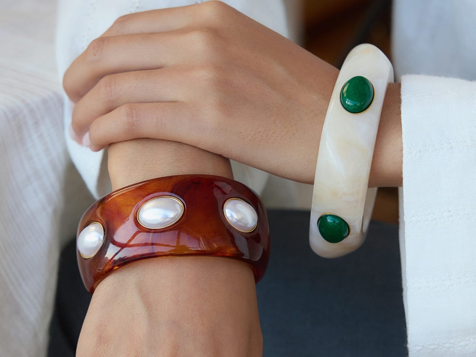Bangle Range: Engraved and Resin — detail