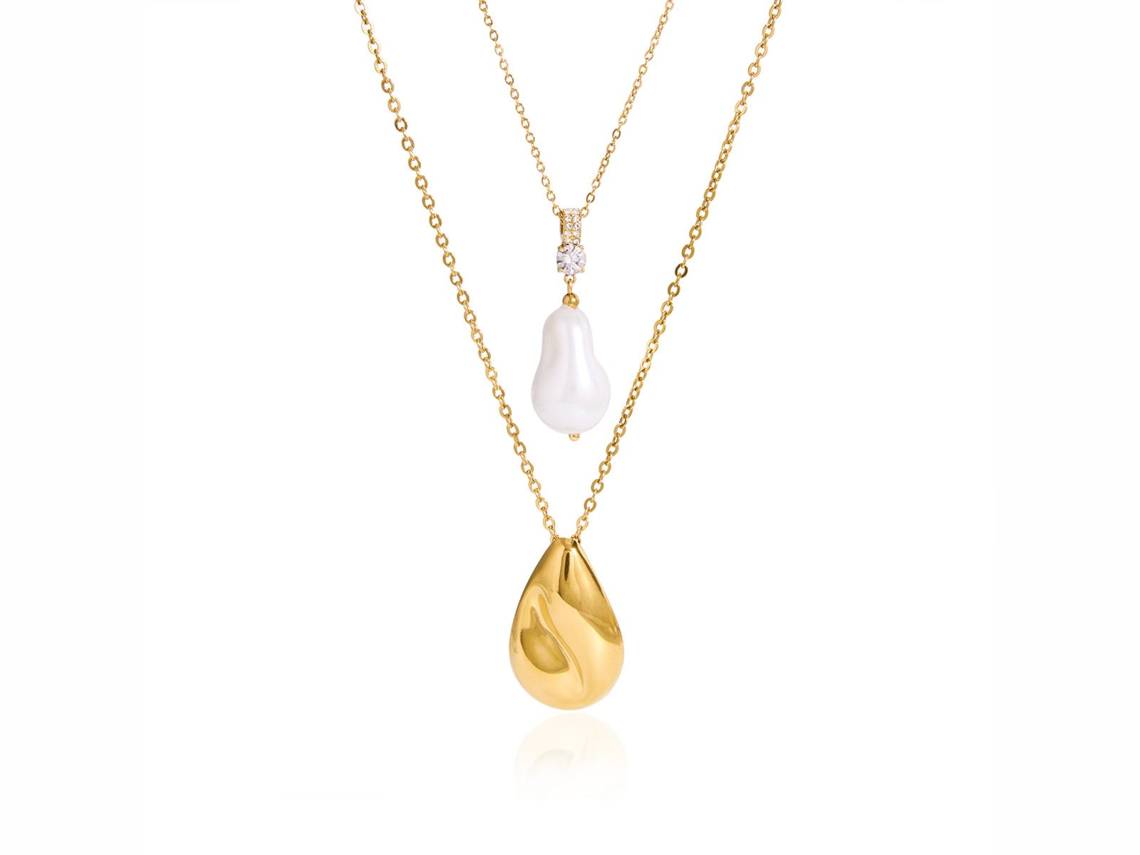 Baroque Pearl-Finish Short Necklaces