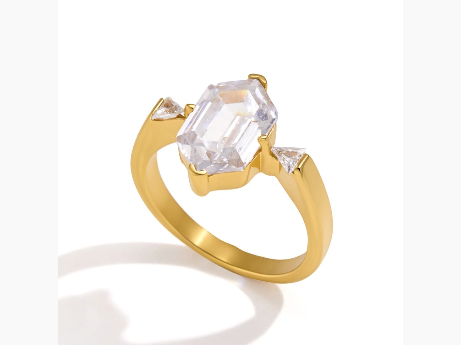 Barrel CZ Ring, Wide Band