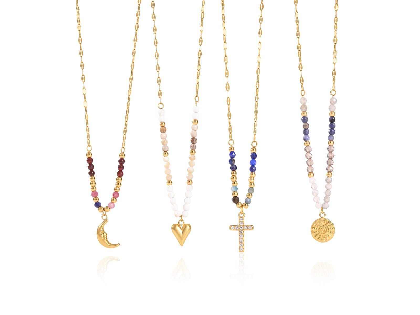 Bead Chain Charm Necklaces