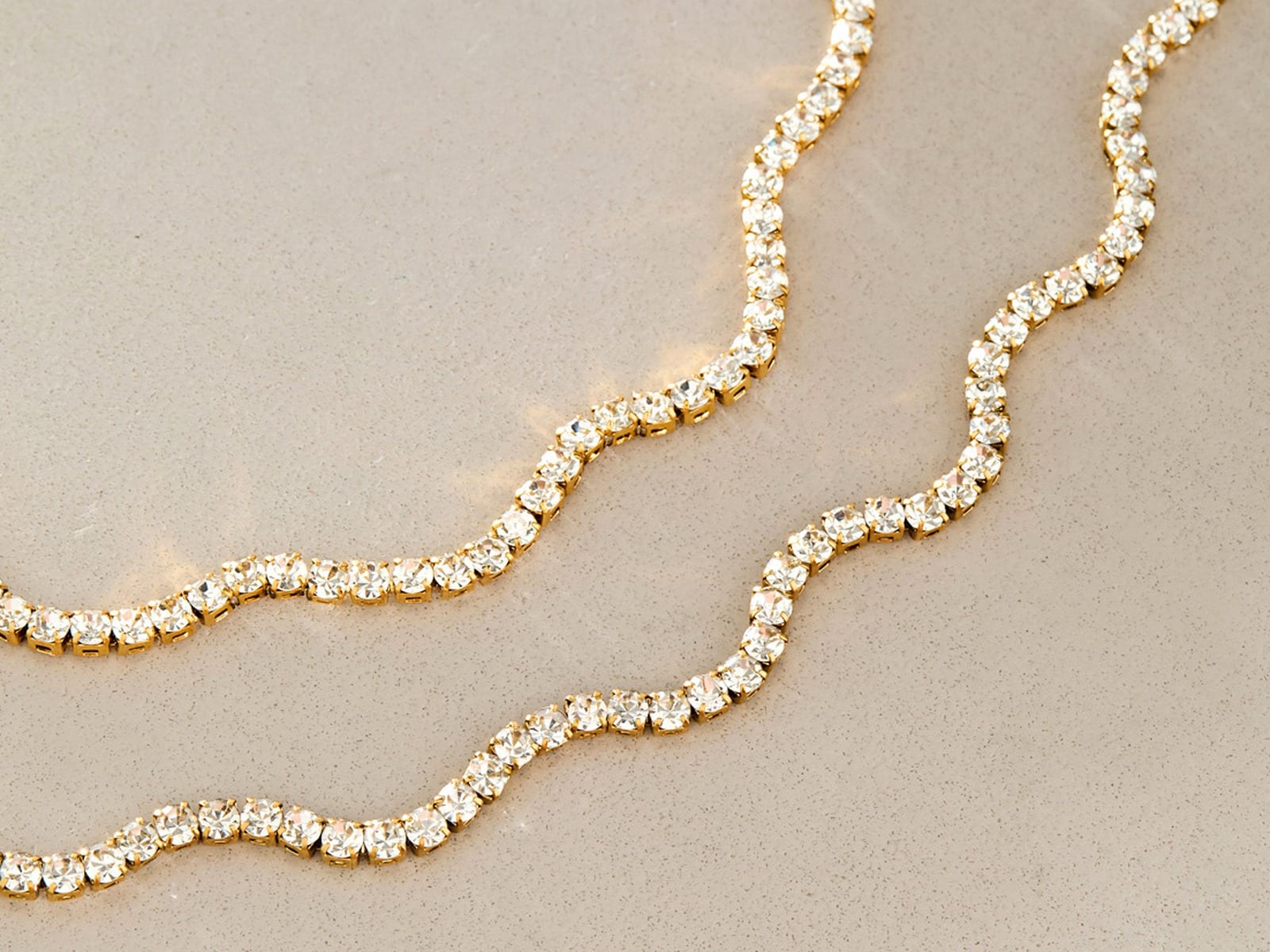 Bead Chain Necklace and Bracelet Set — detail