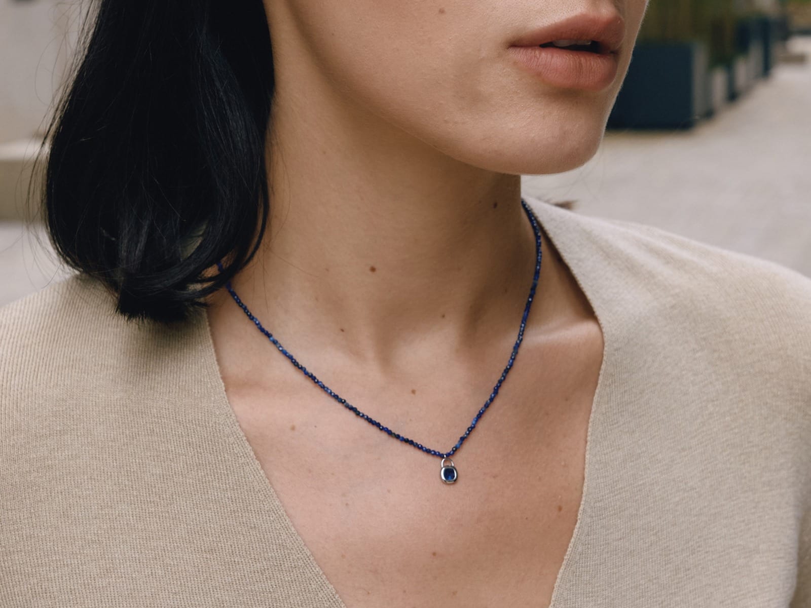 Bead Chain Pendant Necklaces — detail