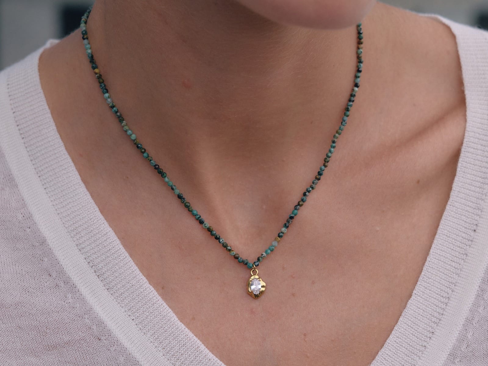 Bead Chain Pendant Necklaces — detail