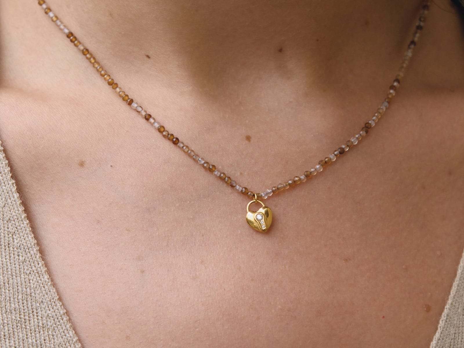 Bead Chain Pendant Necklaces — detail