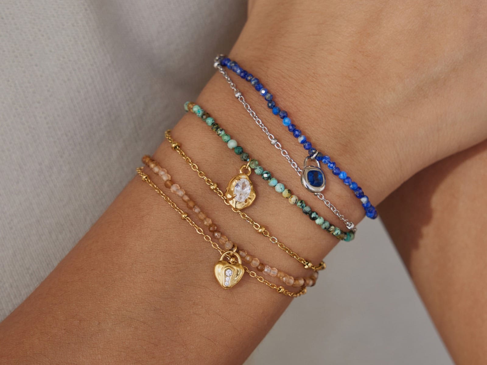 Bead Charm Bracelets — detail
