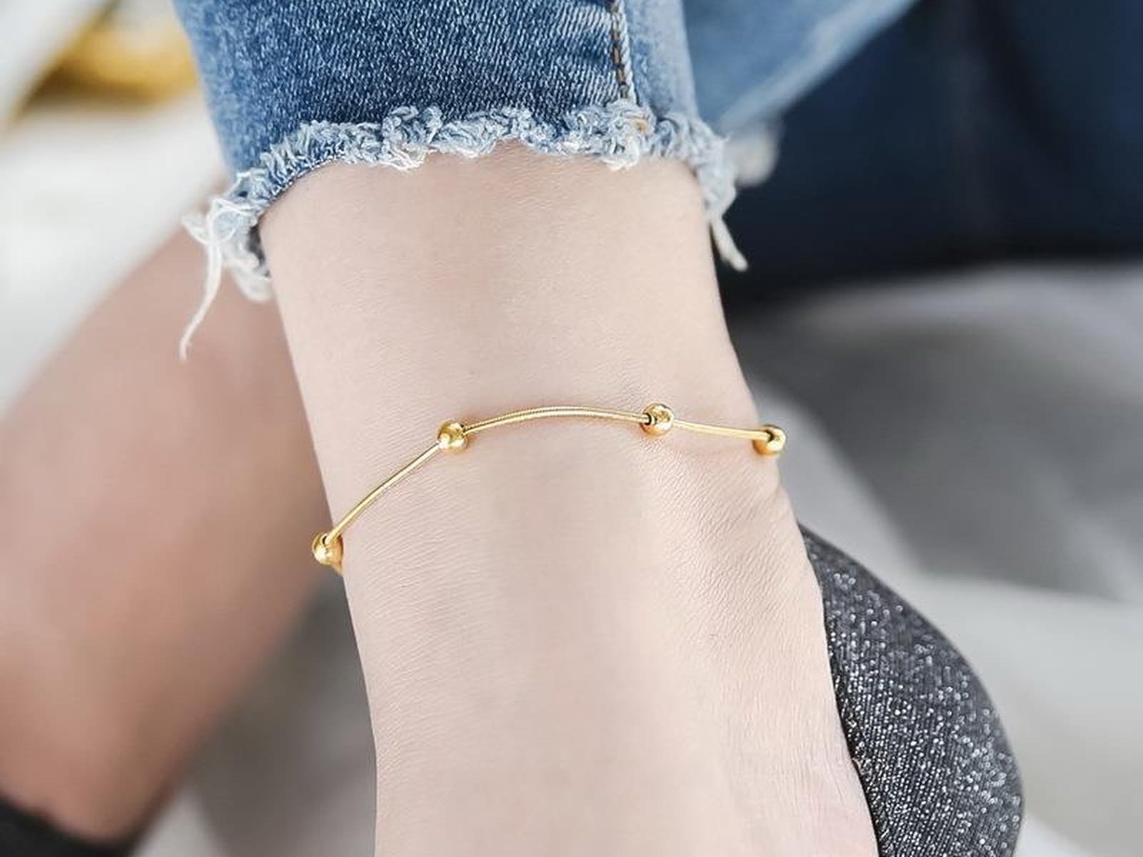 Bead Station Anklet — detail
