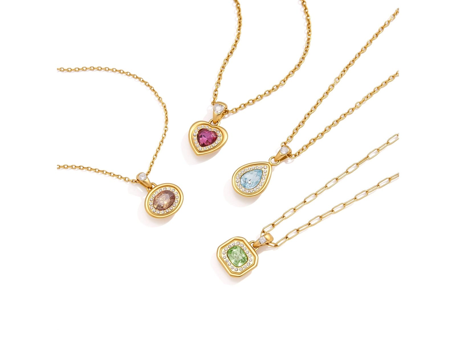 Bezel CZ Pendant Necklaces