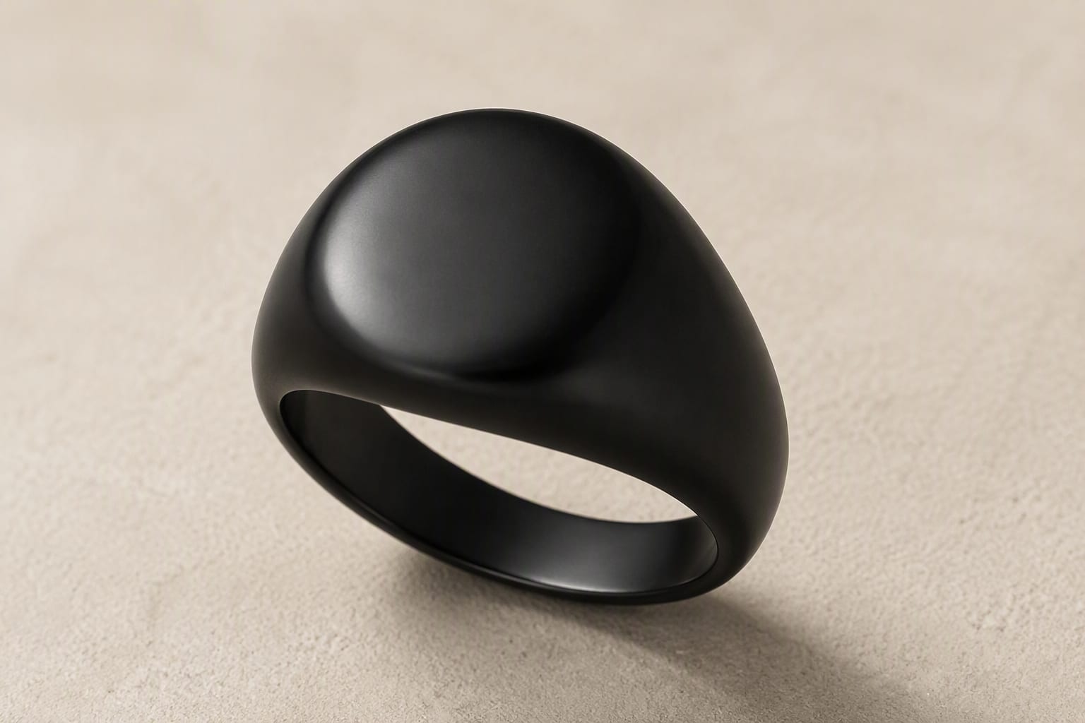 Black PVD Dome Ring