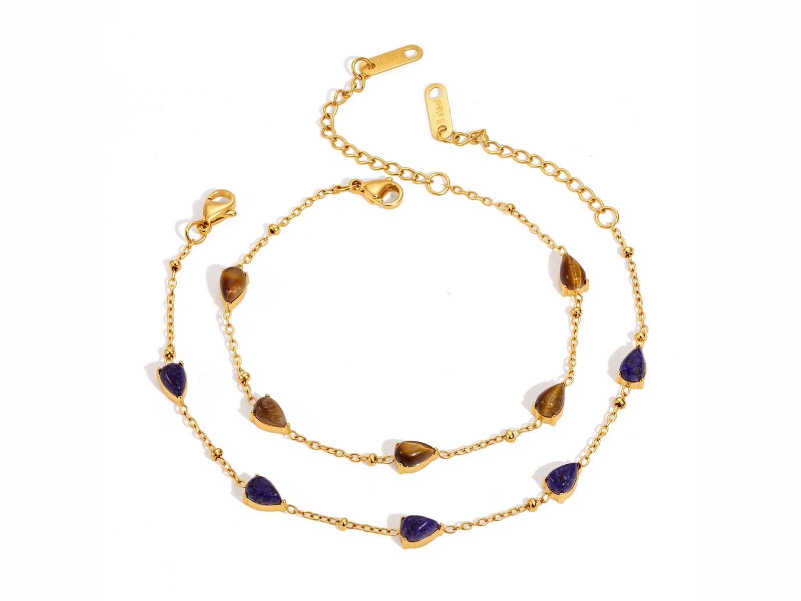 Blue Stone Chain Bracelet