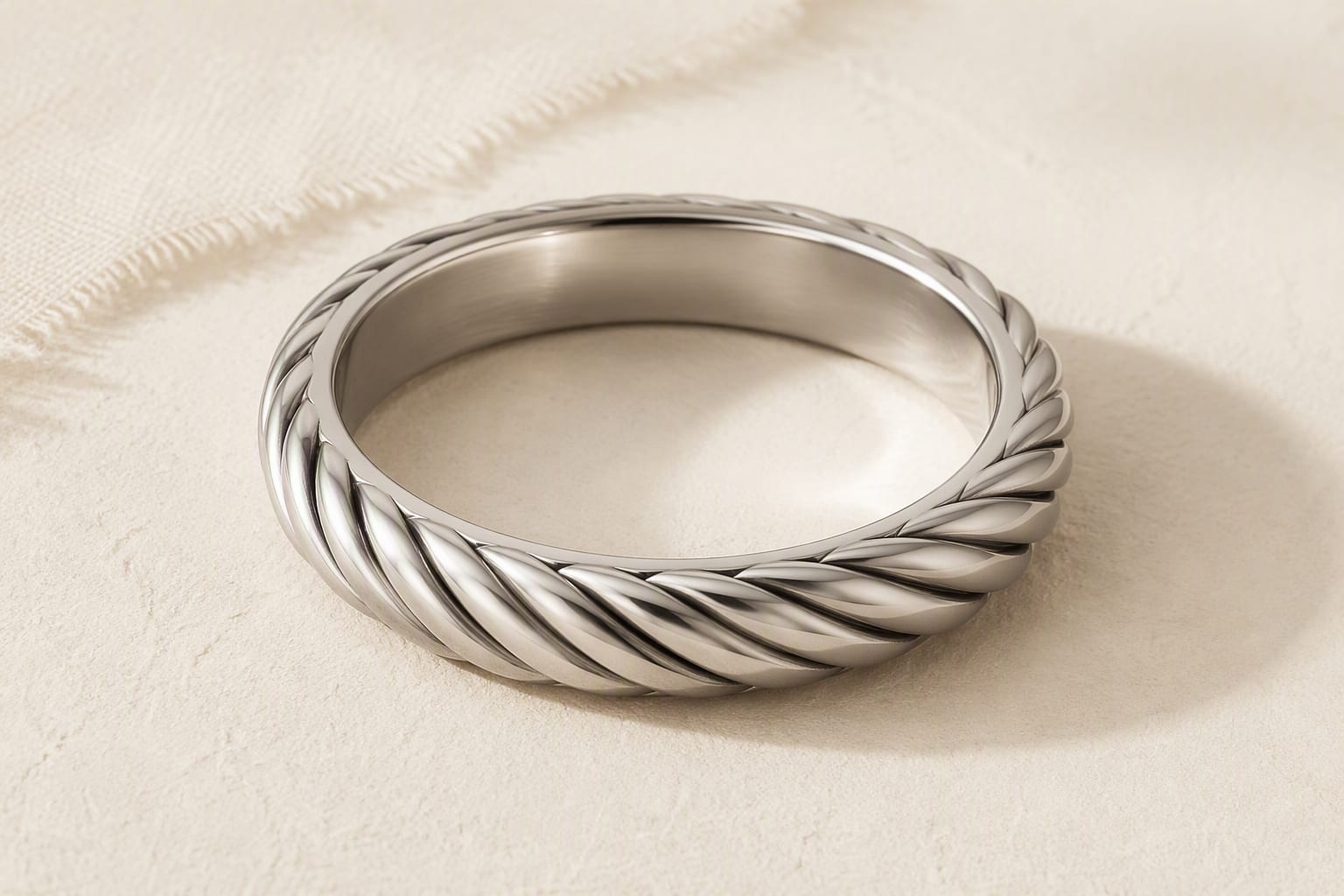 Cable-Texture Band Ring