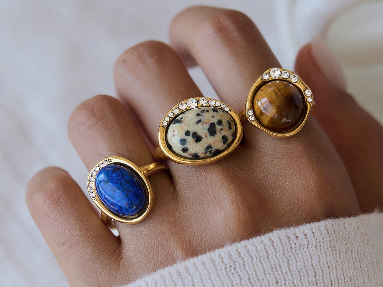 Cabochon Stone Ring Range — detail