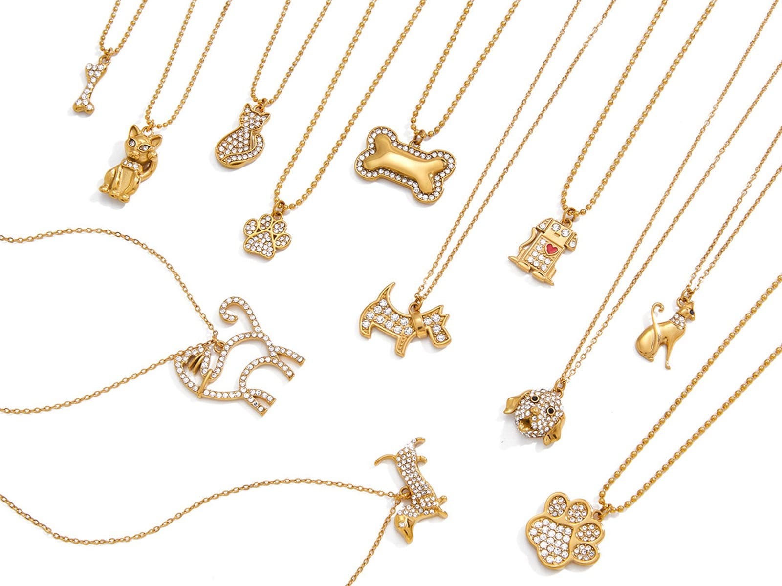 Cat & Dog Motif Necklace