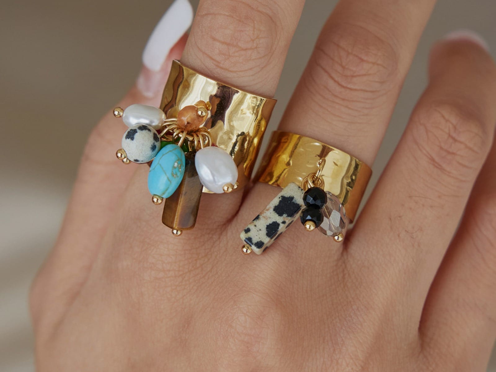 Charm Cuff Ring, Open Band — detail