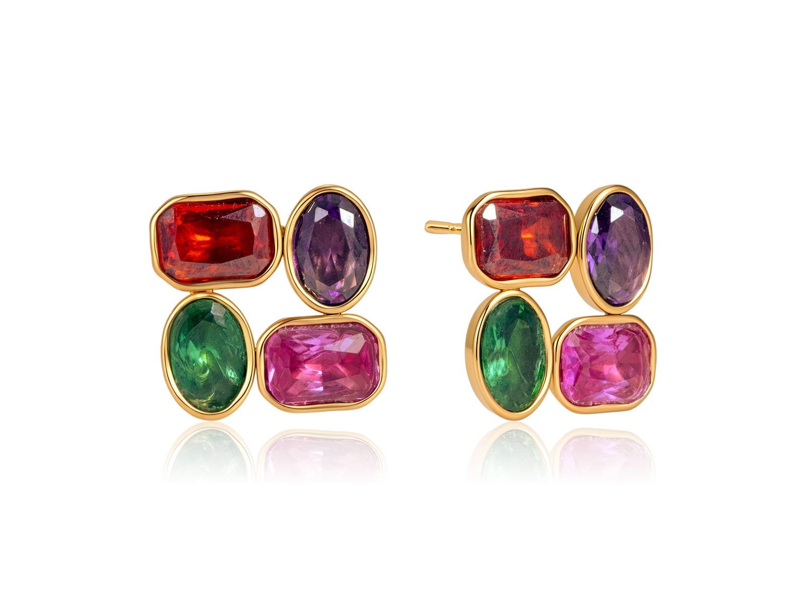 Coloured CZ Stud Earrings