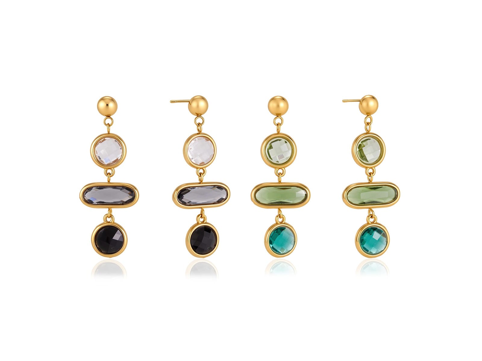 Coloured Glass Drop Earrings