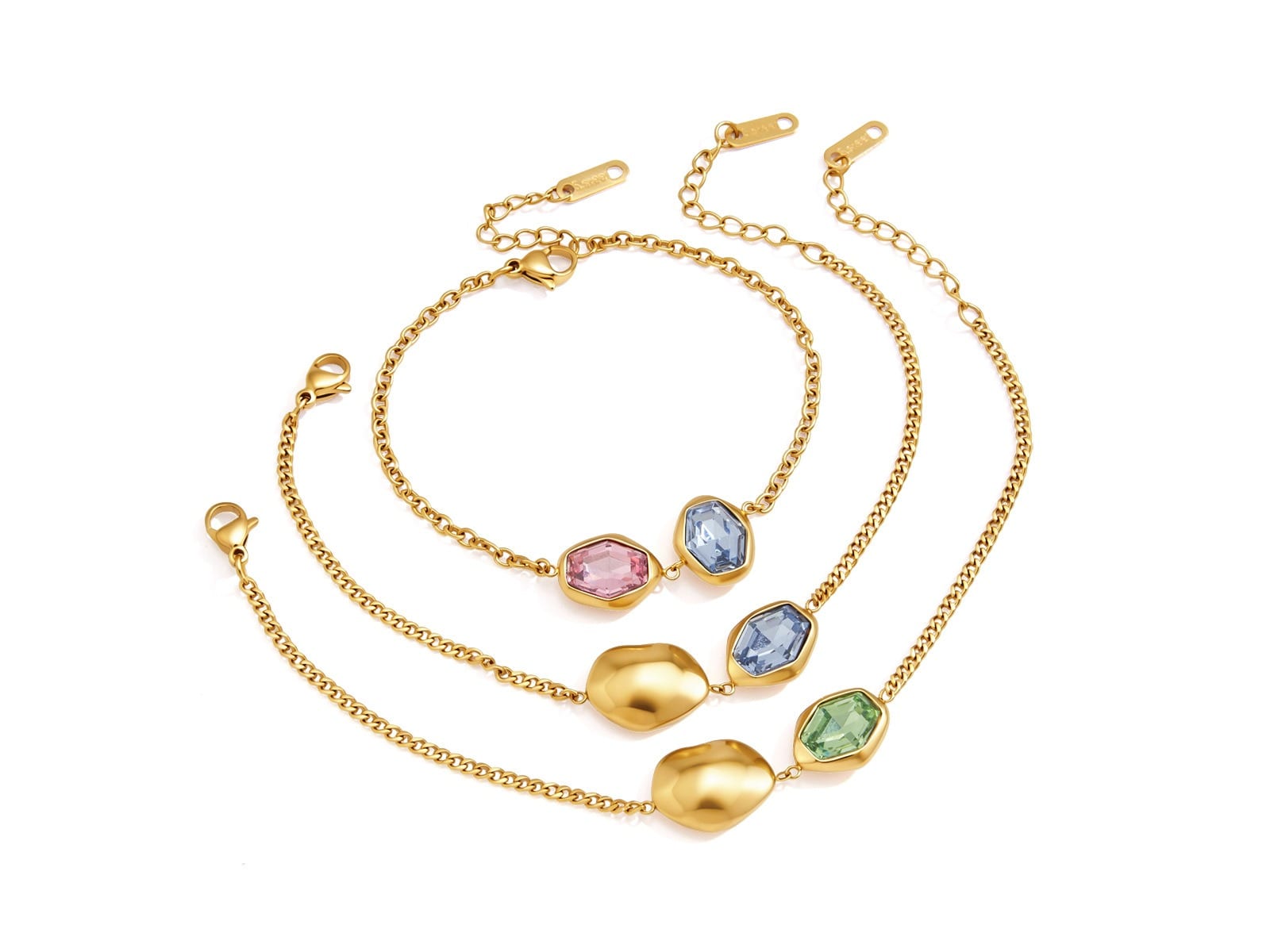 Coloured Glass Station Bracelets