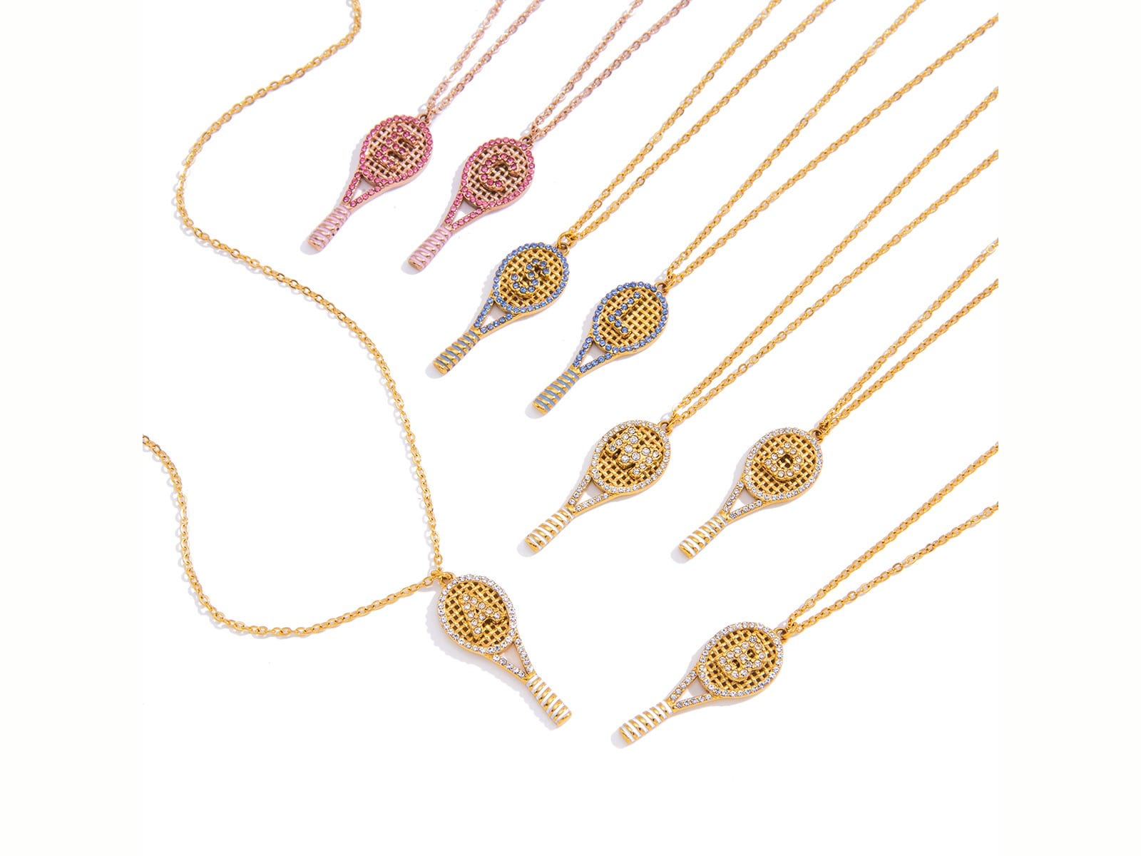 Coloured Tennis Racket Necklace