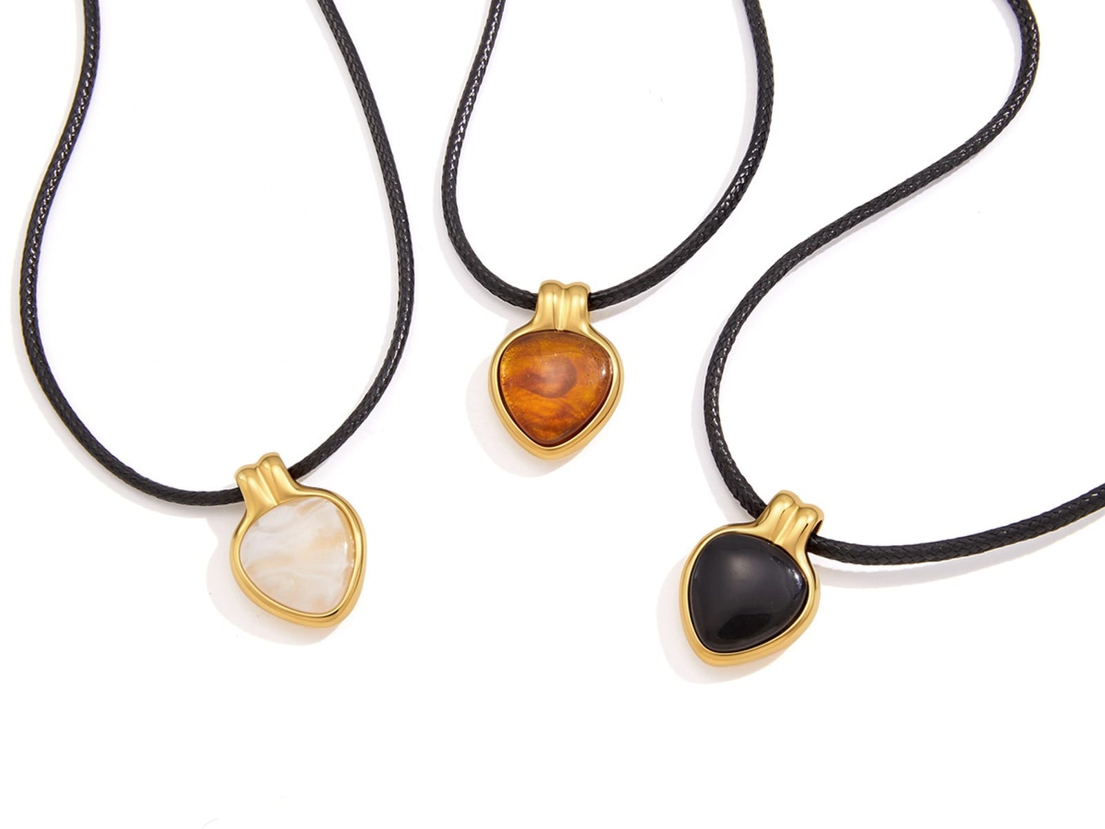 Cord Heart Pendant Necklaces