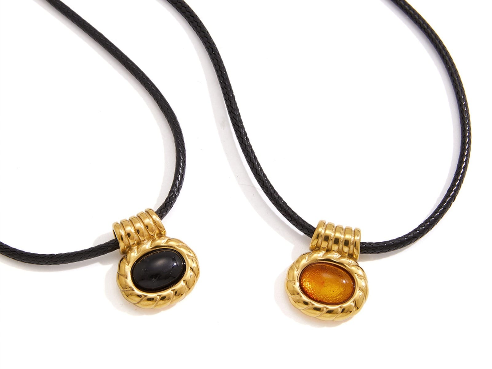 Cord and Resin Pendant Necklaces