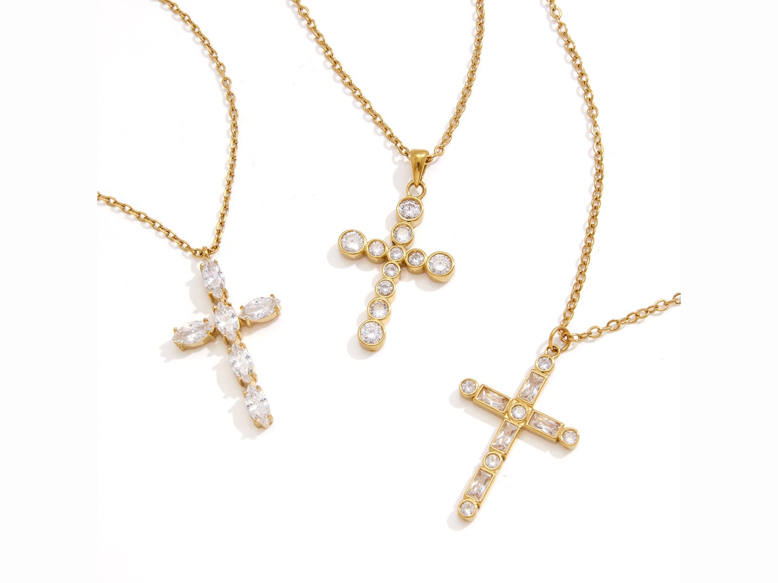 Cross Pendant Necklace Trio