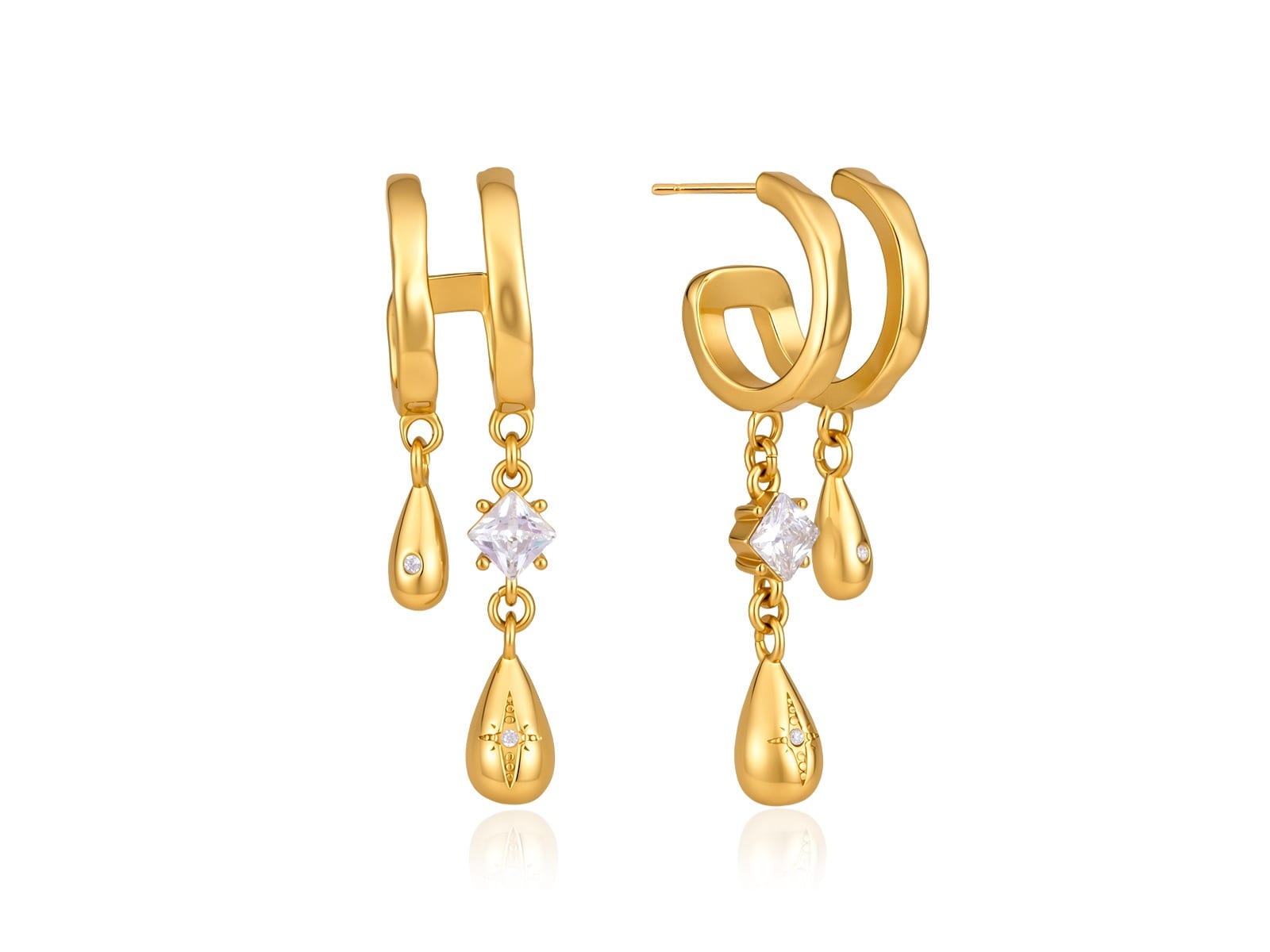CZ Arc Drop Earrings