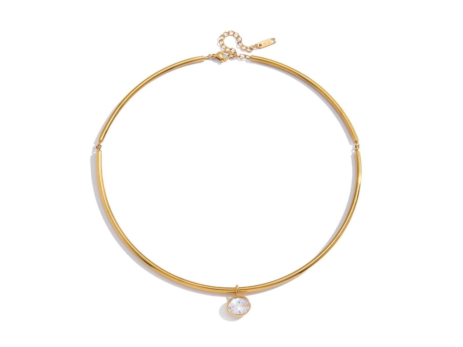 CZ Collar Necklace, Rigid