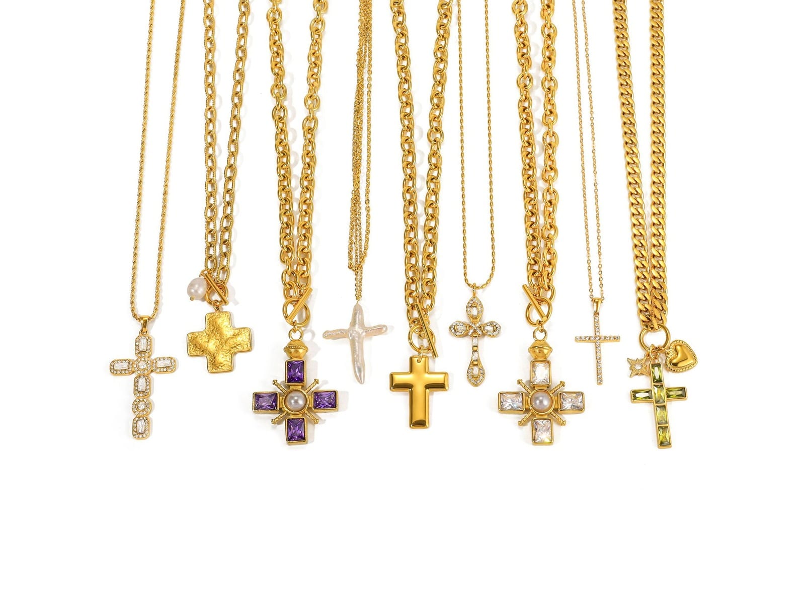 CZ Cross Pendant Necklace Range