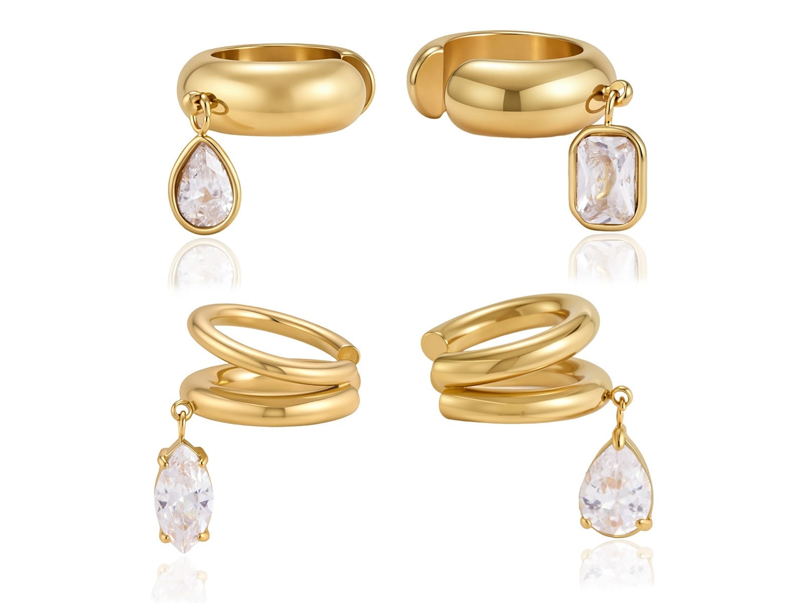 CZ Ear Clips, No Piercing