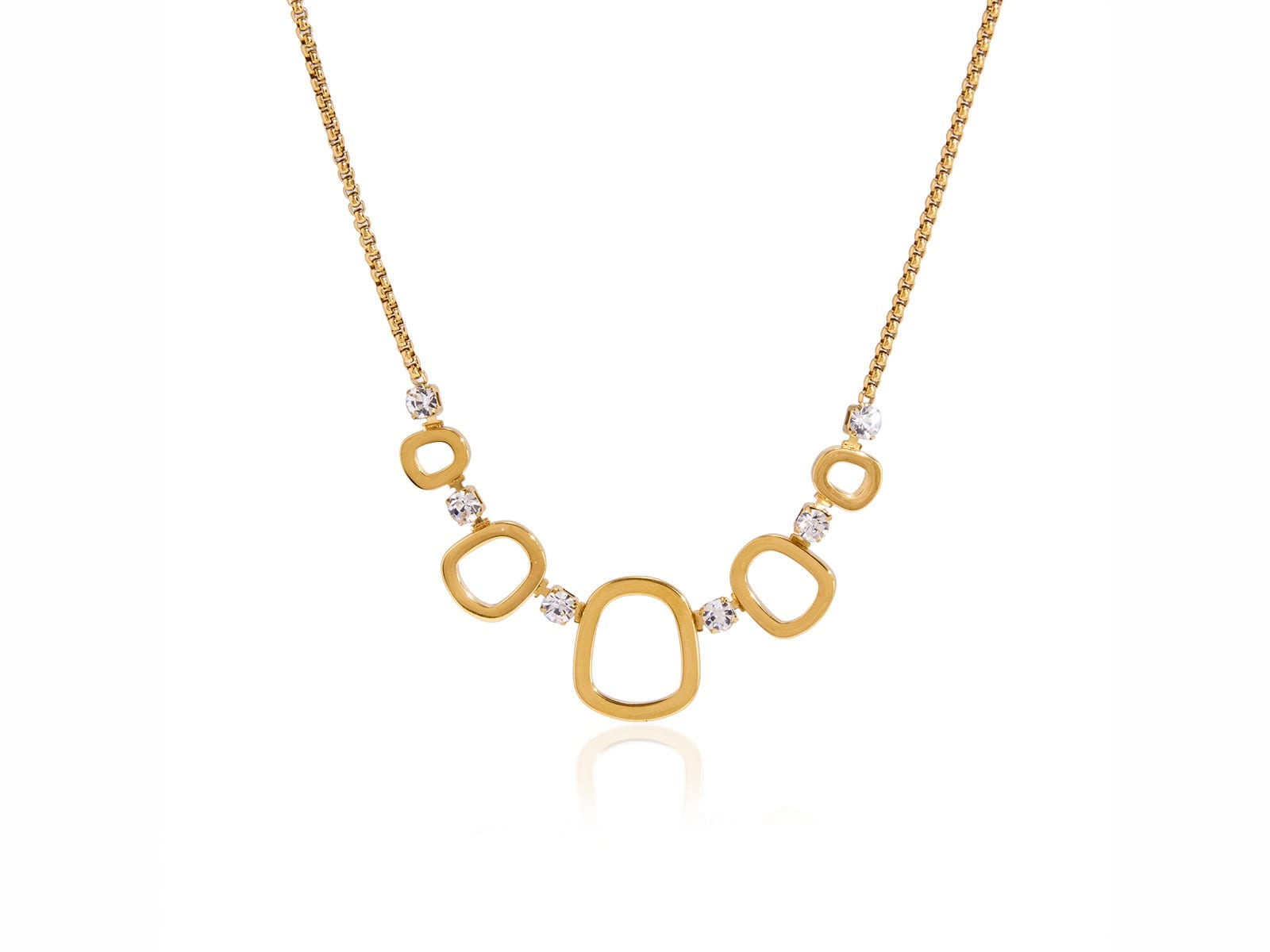 CZ Organic Link Necklace
