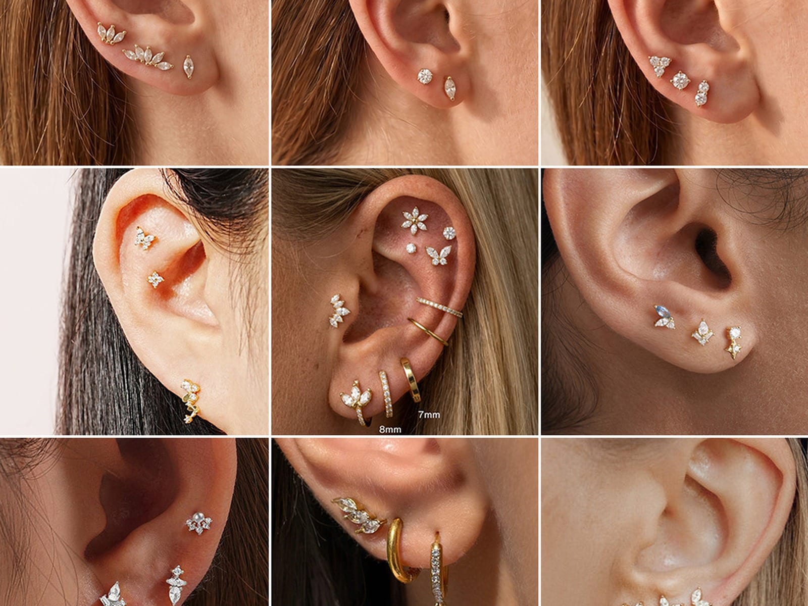CZ Stud Earring Range — detail