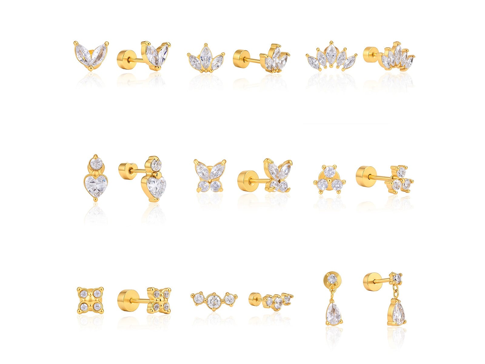 CZ Stud Earring Range