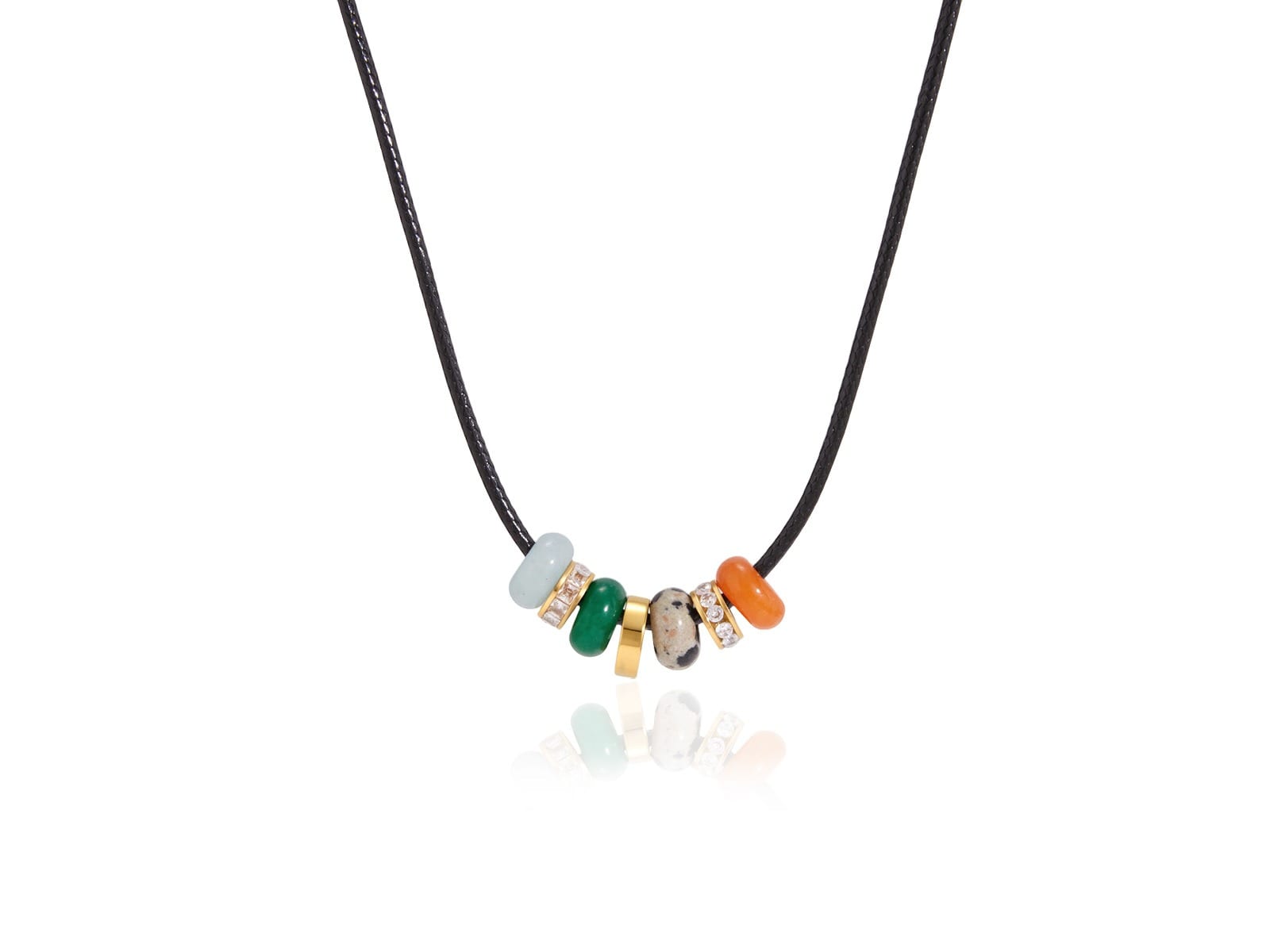 Dark Cord Stone Necklace