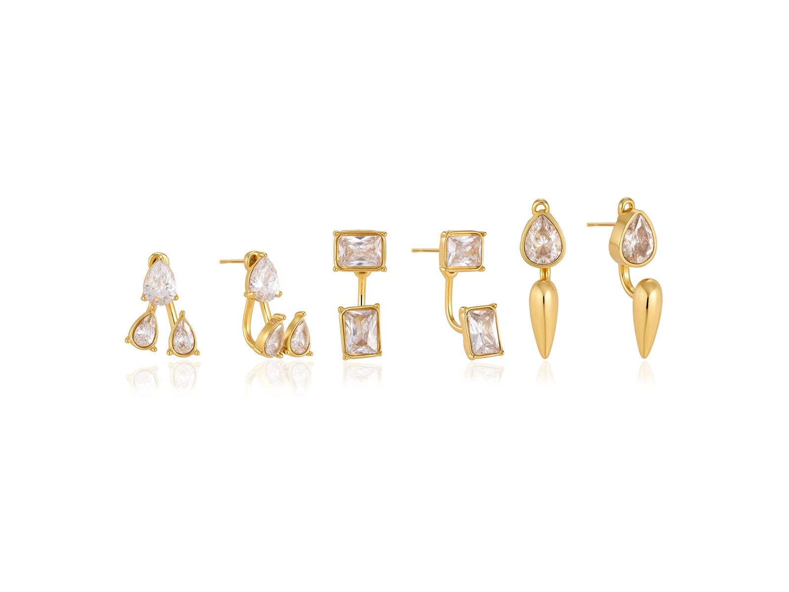 Detachable CZ Stud Earrings