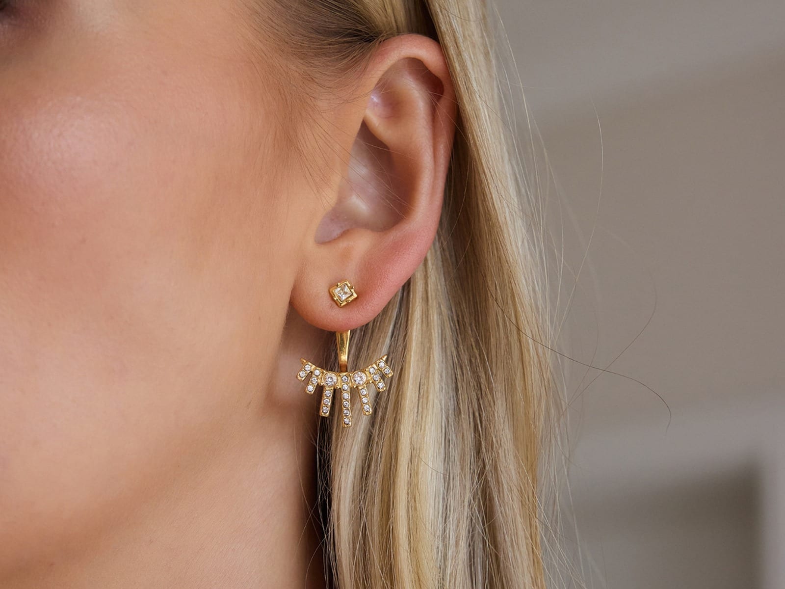 Detachable Front-Back Earrings — detail