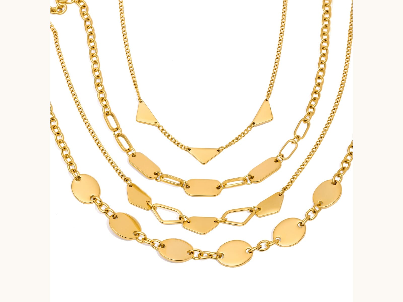 Disc & Oval Link Necklaces