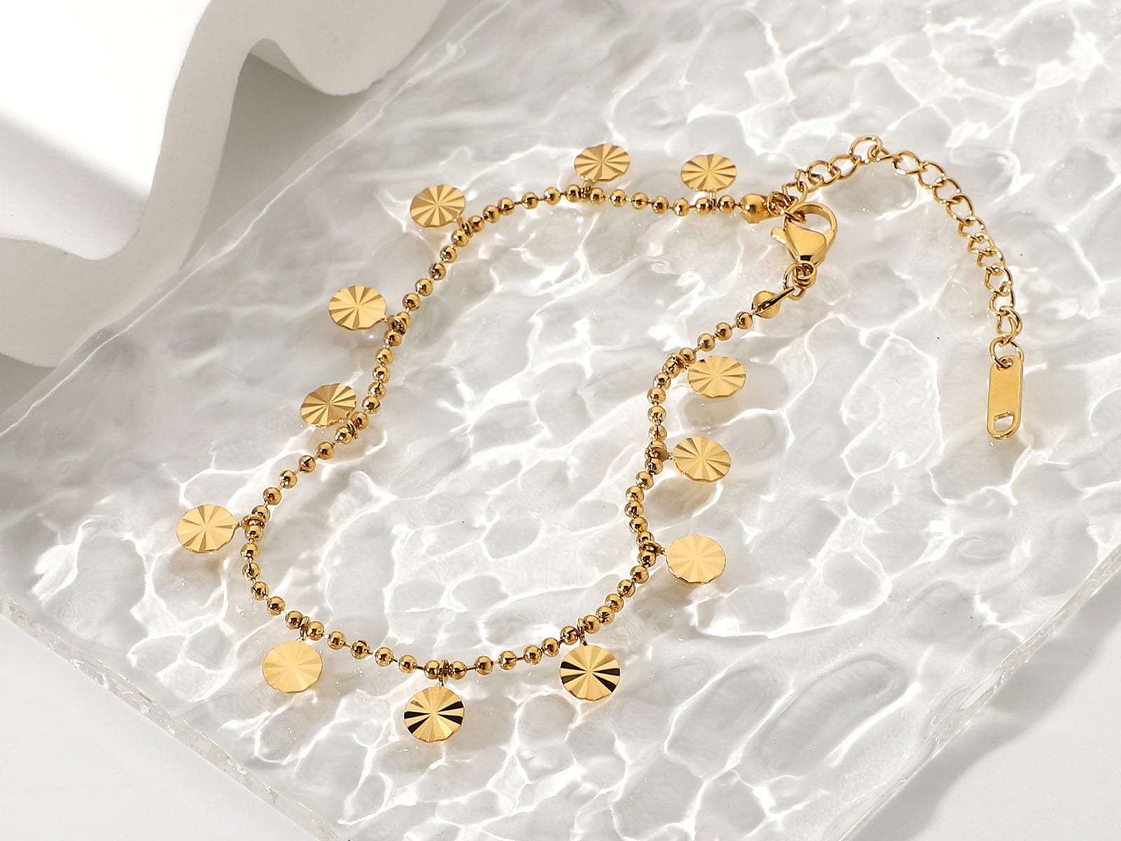 Disc Charm Anklet — detail