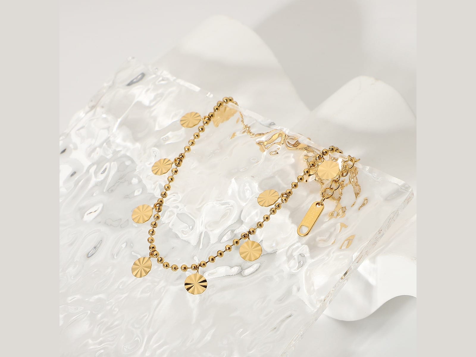 Disc Charm Anklet — detail