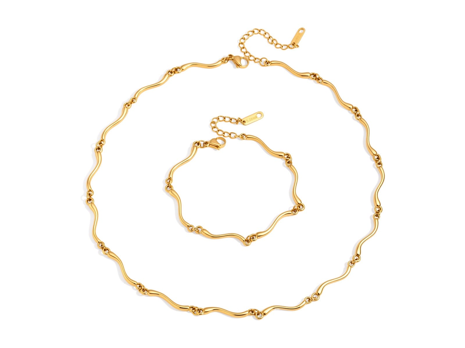 Dot Link Chain Necklace and Bracelet Set