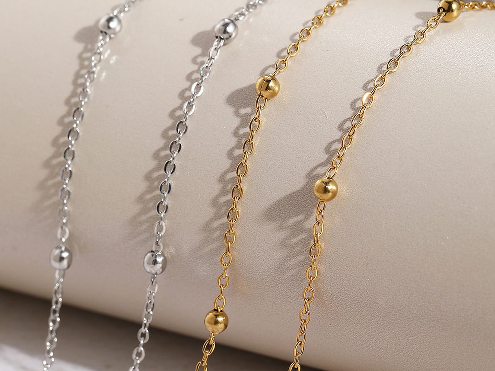 Double Bead Anklet — detail